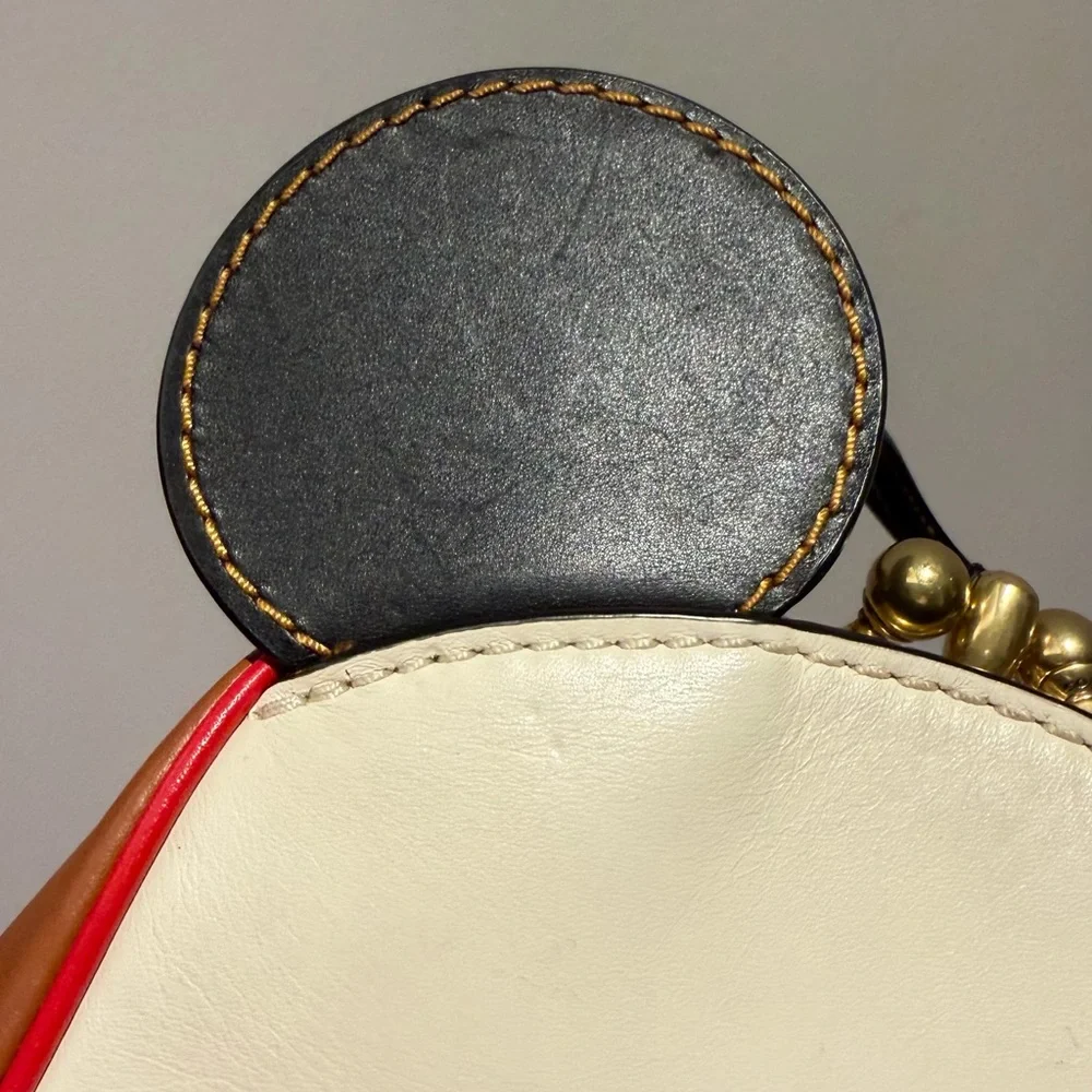 Coach Keith X Haring Disney Mickey Mouse Bag Leather Beige Handbag-RRP$799